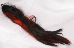 Haarteil-Extension schwarz-rot mit Clip